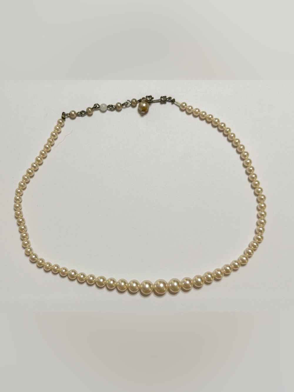 Vintage Ivory Faux Pearl Strand Chocker Necklace